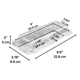 SSC-6B | Clear PET Rectangular Hinged Sushi Container | 8.9x3.78x2" - size