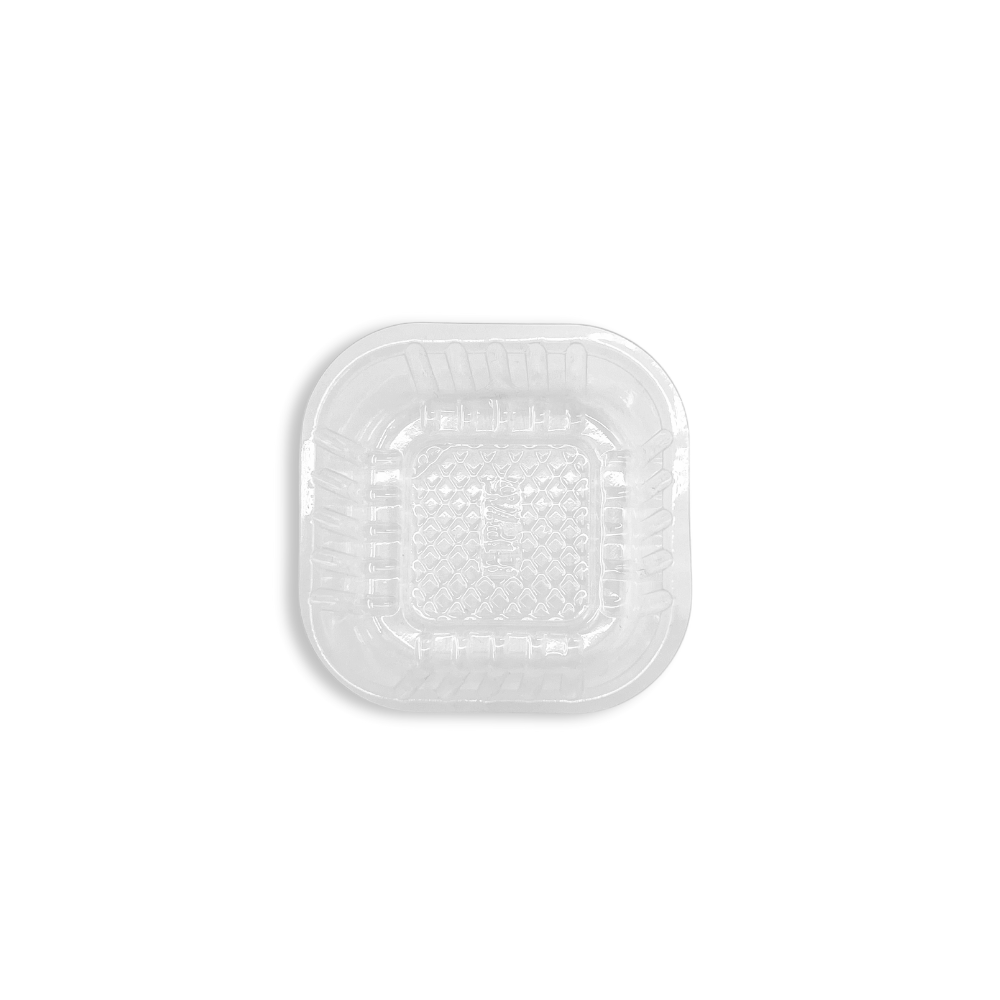 Single Pastry Tray | Clear PET Square 60g Moon Cake Tray | 2.95x2.95x1.18" - top