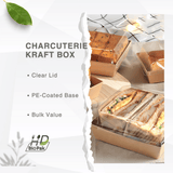 Square PE-Coated Kraft Paper Box W/ Clear PET Lid | 4.7x4.33x2.6" (200 Pcs/Case) - feature
