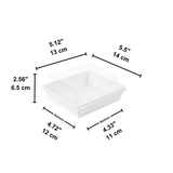 Square White Paper Cake Box W/ PET Lid | 5.5x5.12x2.56" - size