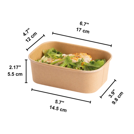 Stagione 26oz Rectangular Kraft Paper Container (Base Only)