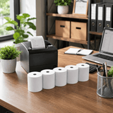 T381220 | 3 1/8" x 220' Thermal Receipt Paper Rolls - WITH MACHINE