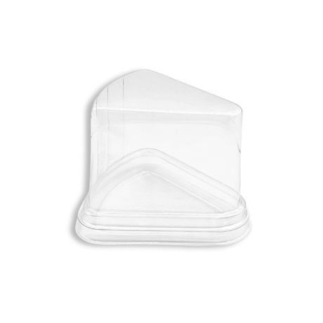 Triangular Clear Cake Slice Tray W/ Lid | 3.94x3.54x3.82" - 150 Sets