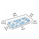WP-02 | PET Blue Maple Pattern Sushi Tray W/ Lid | 8.66x3.54x1.77"-size