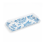 WP-02 | PET Blue Maple Pattern Sushi Tray W/ Lid | 8.66x3.54x1.77"