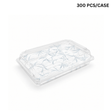 WP-09 | PET Leaf Pattern Sushi Tray W/ Lid | 9.45x5.9x1.77" - 300 pcs