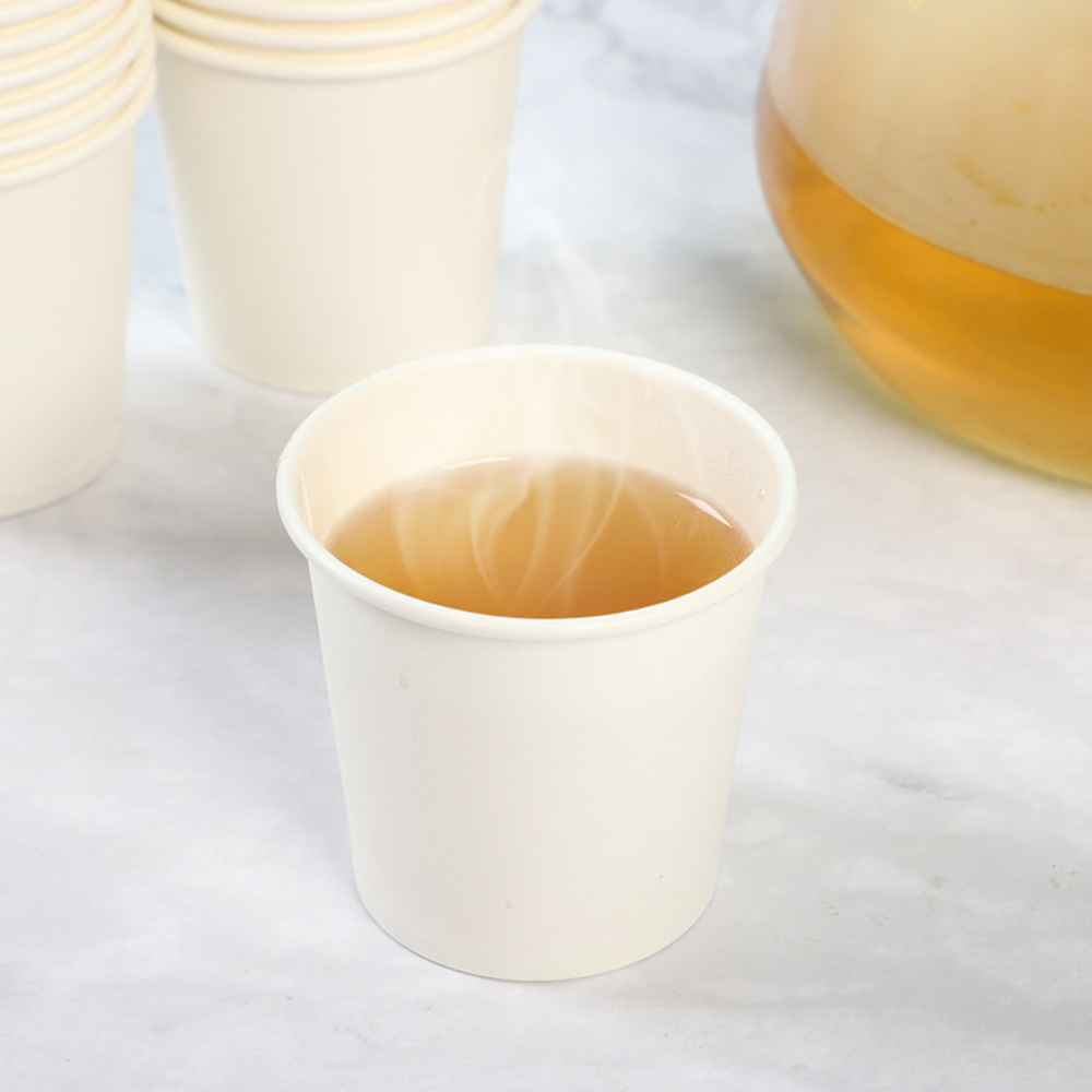 80721 | 6oz White Single Wall Paper Cup | 80mm - hot tea