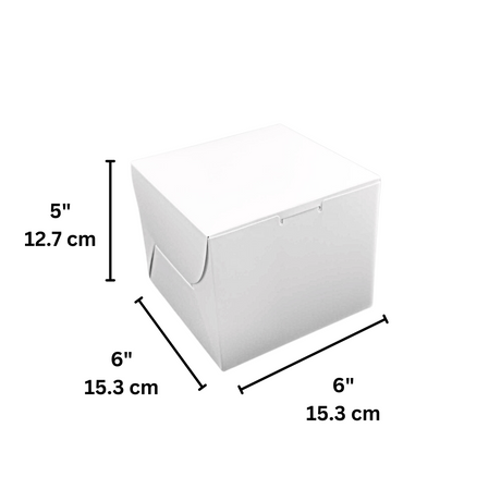 White Square Cake Paper Box Pastry Box | 6x6x5"