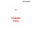 White Arch "Thank You" Seal Stickers | Decorative Labels | 3.54x2.12" - 50 Pcs