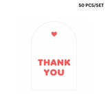 White Arch "Thank You" Seal Stickers | Decorative Labels | 3.54x2.12" - 50 Pcs