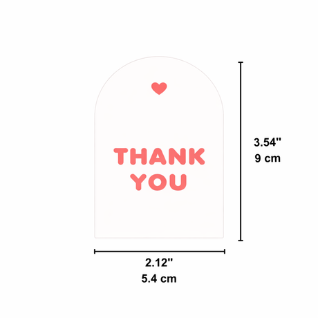 White Arch "Thank You" Seal Stickers | Decorative Labels | 3.54x2.12" - size