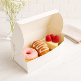 White Rectangular Cake Paper Box Pastry Box with pastries
