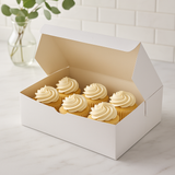 White Rectangular Cake Paper Box Pastry Box with cupcakes