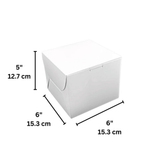 White Square Cake Paper Box Pastry Box | 6x6x5"