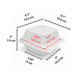 XT-61 (225) | Microwavable PP Square Clamshell Container W/ Vent Hole | 6.1x6.1x3" - size