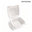 XT-61 (225) | Microwavable PP Square Clamshell Container W/ Vent Hole | 6.1x6.1x3" (250 Pcs/Case)