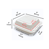 XT-81 (881) | Microwavable PP Square Clamshell Container W/ Vent Hole | 8x8x3" - size
