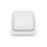XT-81 (881) | Microwavable PP Square Clamshell Container W/ Vent Hole | 8x8x3" - top