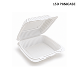 XT-81 (881) | Microwavable PP Square Clamshell Container W/ Vent Hole | 8x8x3" (150 Pcs/Case)