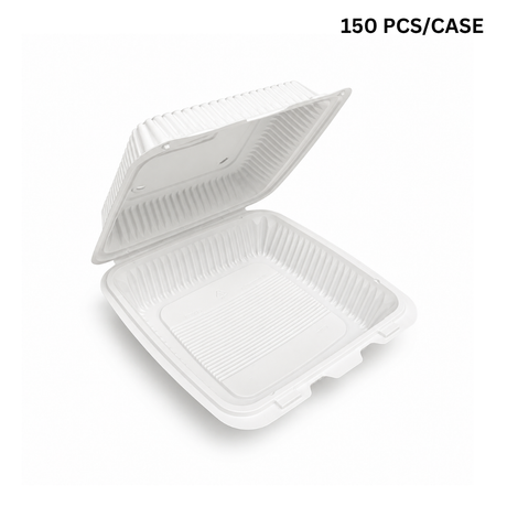 XT-91 (991) | Microwavable PP Square Clamshell Container W/ Vent Hole | 9x9x3" - 150 Pcs