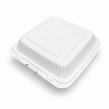 XT-91 (991) | Microwavable PP Square Clamshell Container W/ Vent Hole | 9x9x3" - close