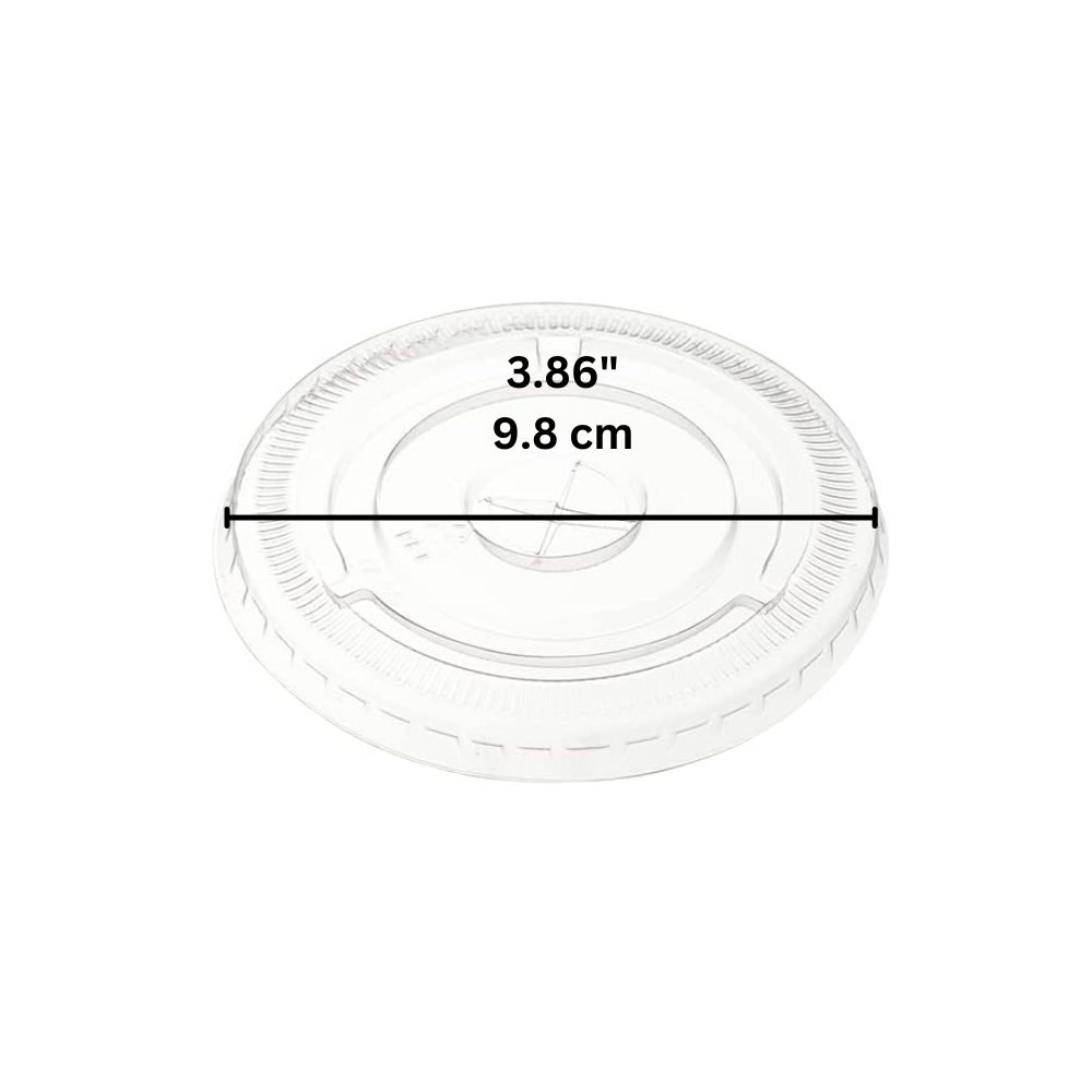 Couvercle plat rond transparent PET XT 98 mm | Compatible avec les gobelets PET XT12/XT16/HD18/XT20/HD24 - 1 000 pièces