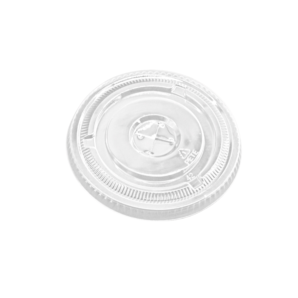 Couvercle plat rond transparent PET XT 98 mm | Compatible avec les gobelets PET XT12/XT16/HD18/XT20/HD24 - 1 000 pièces