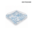 XYW-40 | Blue Maple Pattern Square Sushi Container W/ Clear Lid | 7.25x7.25x2.17" (300 Pcs/Case)
