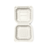 YQ-51 (224) | Microwavable PP Clamshell Container W/ Vent Hole | 5.5x5.5x2.75" - open