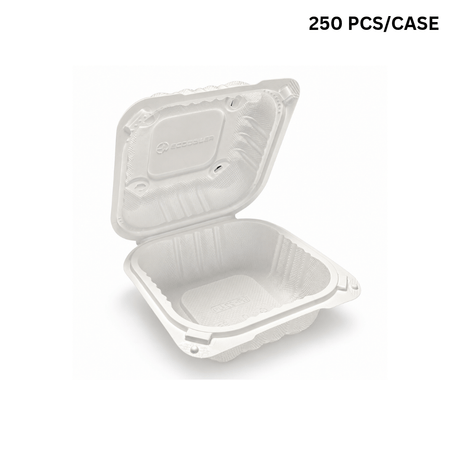 YQ-51 (224) | Microwavable PP Clamshell Container W/ Vent Hole | 5.5x5.5x2.75" (250 Pcs/Case)