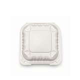 YQ-61 (225) | Microwavable PP Square Clamshell Container W/ Vent Hole | 6.1x6.1x3" - top