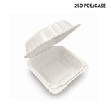 YQ-61 (225) | Microwavable PP Square Clamshell Container W/ Vent Hole | 6.1x6.1x3" (250 Pcs/Case)