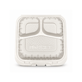 YQ-73 (703) | PP Clamshell Container W/ Vent Hole | 3 Compartment | 7.68x7.68x3" - bottom