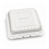 YQ-91 (991) | Microwavable PP Square Clamshell Container W/ Vent Hole | 9x9x3" - top