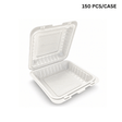 YQ-91 (991) | Microwavable PP Square Clamshell Container W/ Vent Hole | 9x9x3" (150 Pcs/Case)