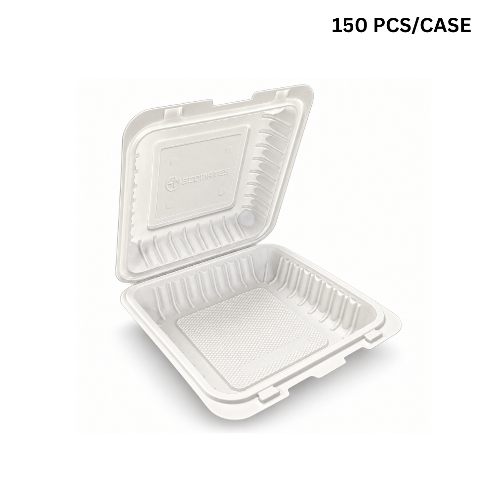 YQ-91 (991) | Microwavable PP Square Clamshell Container W/ Vent Hole | 9x9x3" (150 Pcs/Case)