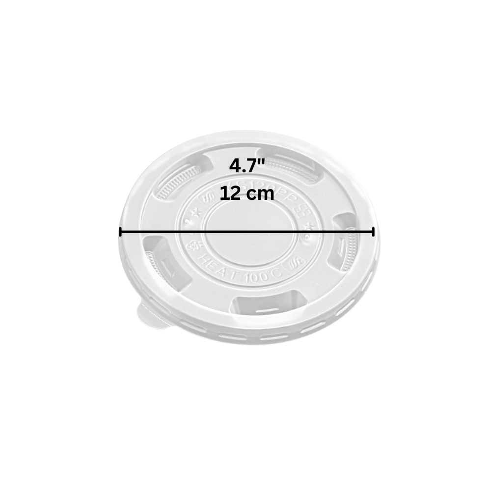 YS120 | 120mm PP Clear Round Soft Lid | Fit 400FBM Bowl (Lid Only) - size