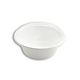 ZS-7040 | 40oz Microwaveable PP White Round Container W/ Vent Lid - 150 Sets