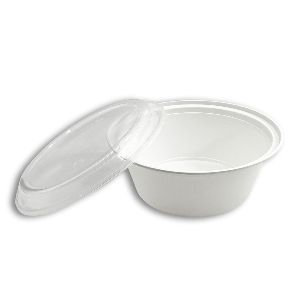 ZS-7040 | 40oz Microwaveable PP White Round Container W/ Vent Lid - open