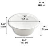 ZS-7040 | 40oz Microwaveable PP White Round Container W/ Vent Lid - size