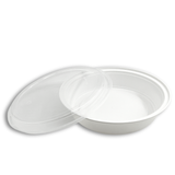 ZS-9048 | 48oz Microwaveable PP White Round Container W/ Vent Lid - open