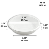 ZS-9048 | 48oz Microwaveable PP White Round Container W/ Vent Lid - size