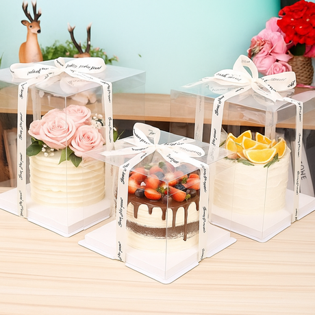 clear cake boxes in different sizes