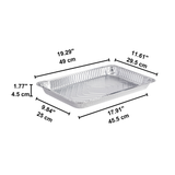 S525-S | Table à vapeur pleine grandeur, récipient rectangulaire peu profond en papier d'aluminium (base uniquement) - 50 pièces