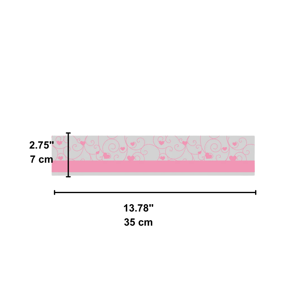 Plastic Pink Heart Cake Wrap Film | 13.78x2.75" - 1000 Pcs