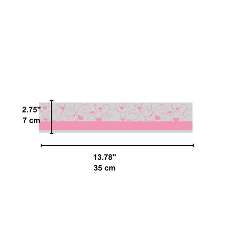Film d'emballage en plastique pour gâteau en forme de cœur rose | 13,78x2,75" - 1000 pièces