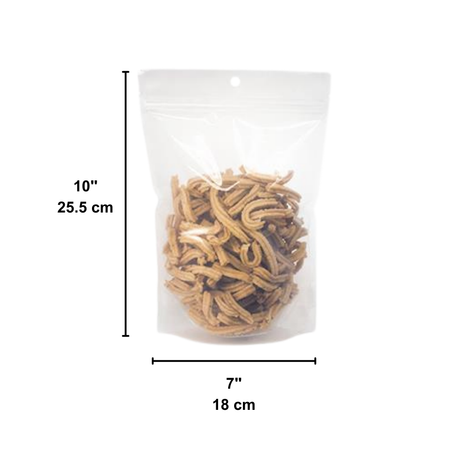 SZ4004 | 4.5mil Clear Stand-Up Zip-Lock Pouch W/ Hang-Hole | 7x10"