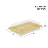 #05 | Wood Pattern  Sushi Tray W/ Lid | 7x5x1.75" - 500 Sets - HD Bio Packaging