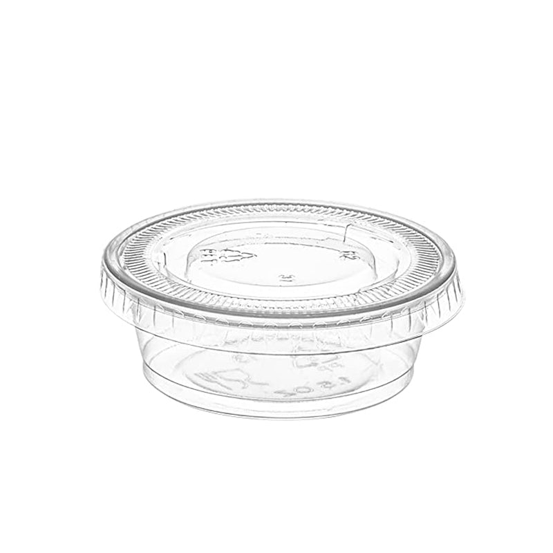 Couvercle pour sauce PET XT 62 mm | Convient aux gobelets à sauce PP de 1,5/2 oz (couvercle uniquement) - 2 500 pièces