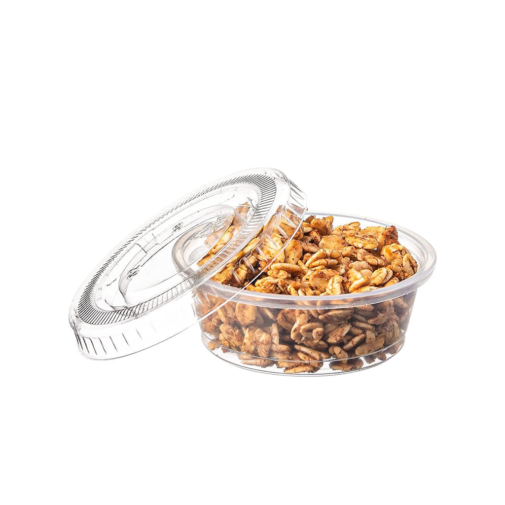 Couvercle pour sauce PET XT 62 mm | Convient aux gobelets à sauce PP de 1,5/2 oz (couvercle uniquement) - 2 500 pièces